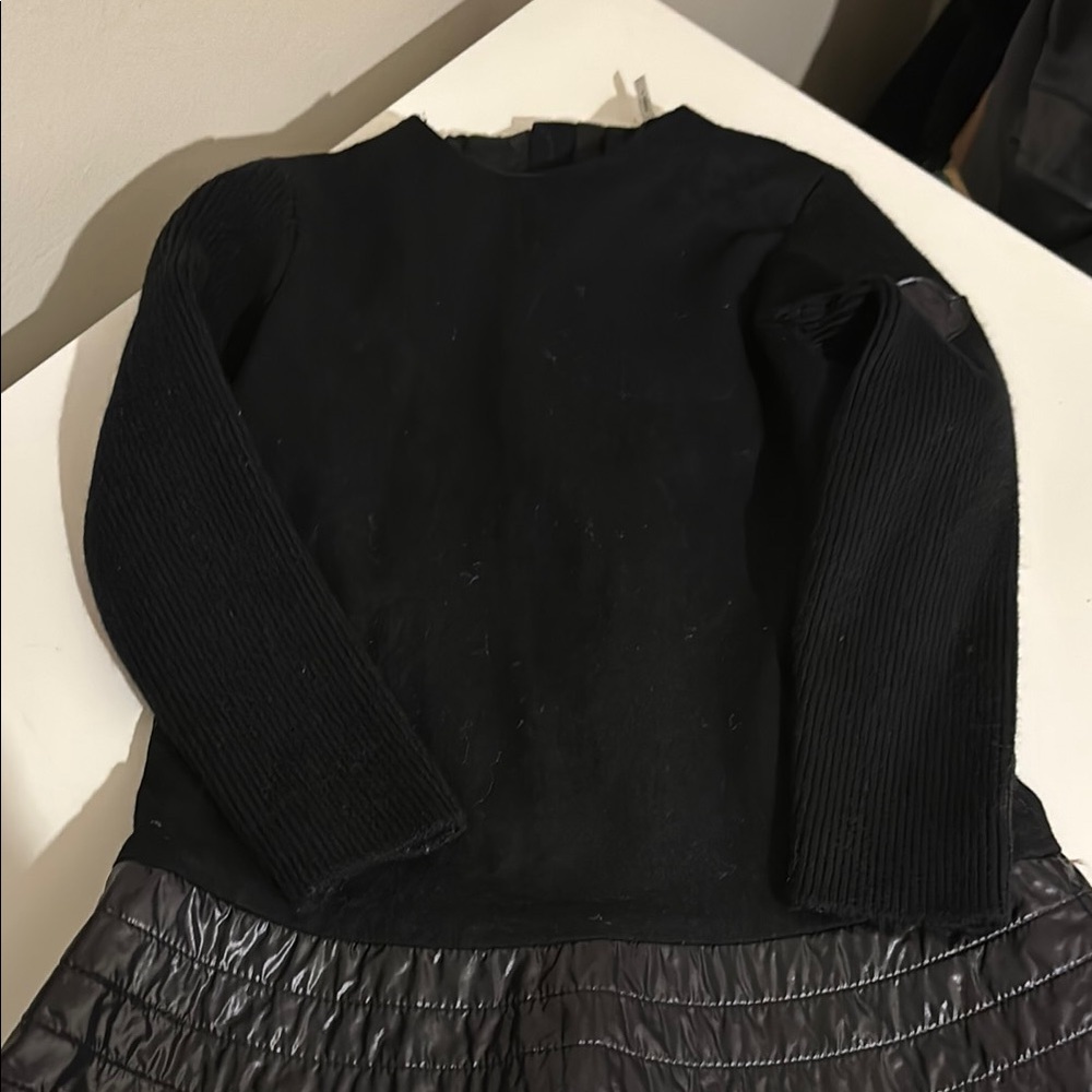 Moncler wool and knitted dress with peplum detail